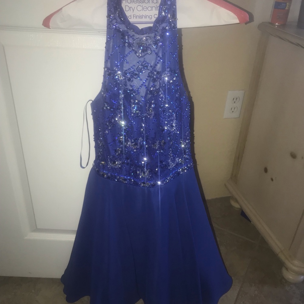 short blue dress